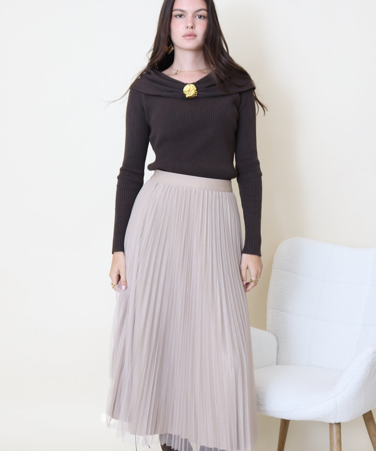 Jupe plissée réversible Aléna