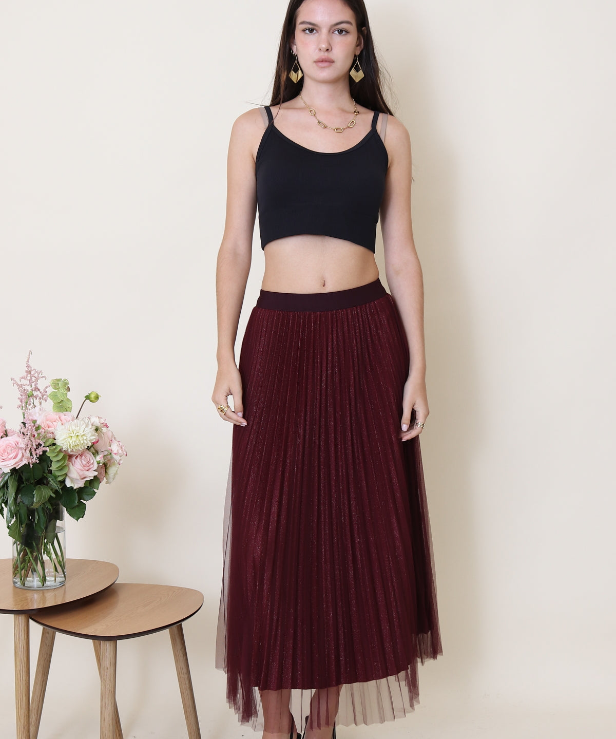 Jupe plissée réversible Aléna