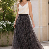 Jupe longue tulle cachemire Claudie