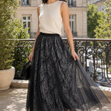 Jupe longue tulle cachemire Claudie