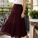 Jupe longue pailletée Prune