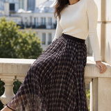 Jupe longue plissée réversible Clara