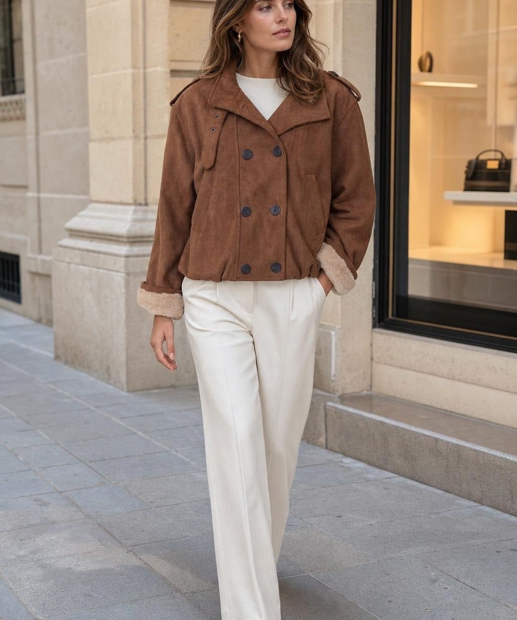 Veste suédine fourrée Soline