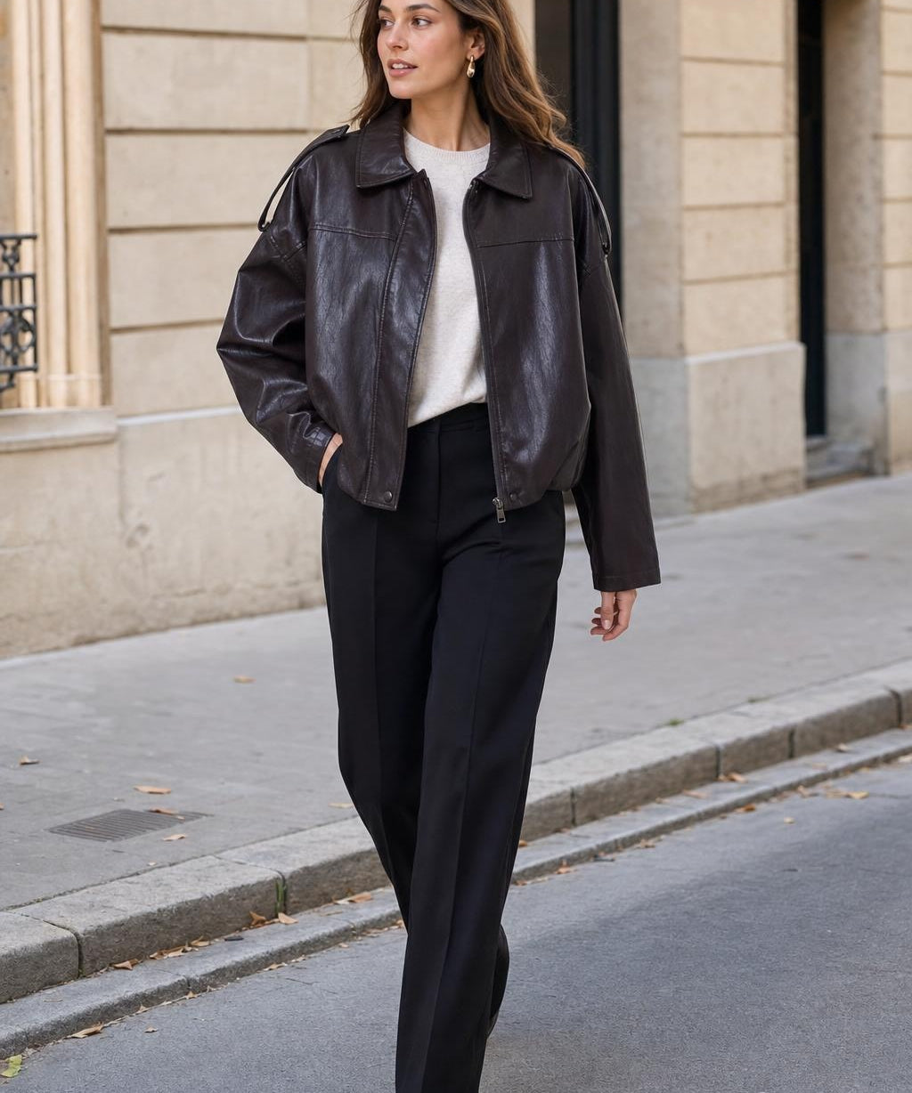 Blouson similicuir matelassé Livia