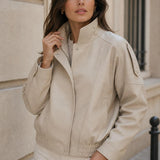 Blouson similicuir col montant Clémence