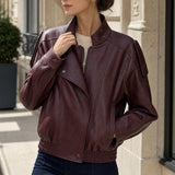 Blouson similicuir col montant Clémence