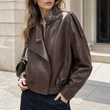 Blouson similicuir col montant Clémence