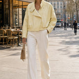 Blouson similicuir col montant Clémence