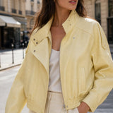 Blouson similicuir col montant Clémence