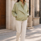 Blouson similicuir col montant Clémence