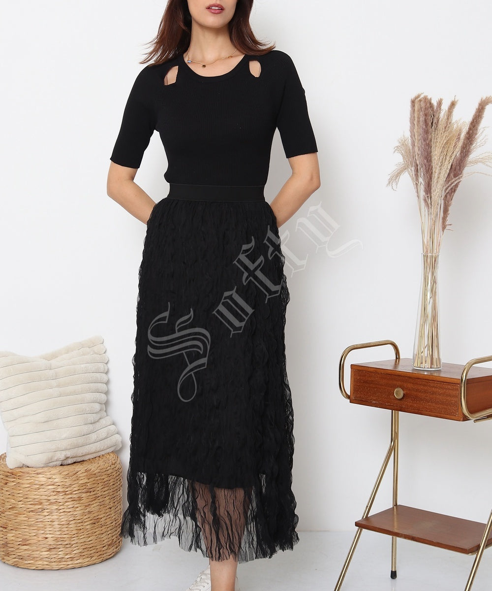 Jupe longue plissée Maëva