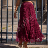 Jupe longue plissée Maëva