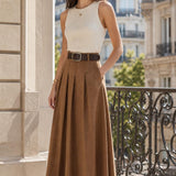 Jupe midi suédine plissée Lucia