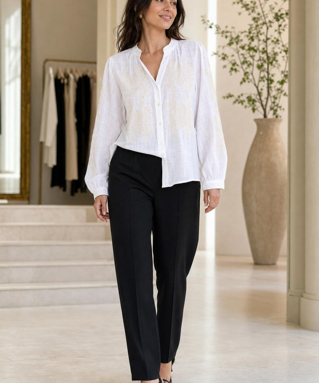 Chemise brodee encolure V Aurore