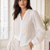 Chemise brodée col V Mila