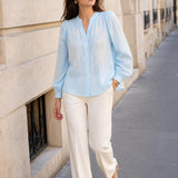 Chemise brodée col V Anaïs