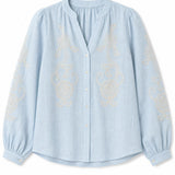 Chemise brodée col V Anaïs