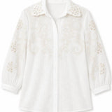 Chemise brodée ajourée Noémie