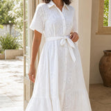 Robe chemise broderie anglaise Cassandre