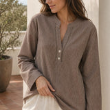 Chemise coton col tunisien Capucine