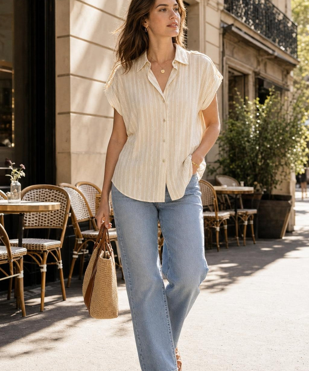 Chemise coton rayée Alix