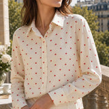 Chemise coton imprimé cœur Ombeline