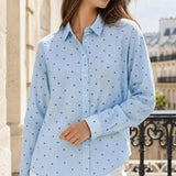Chemise coton imprimé cœur Ombeline