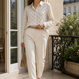 Chemise coton imprimé cœur Ombeline