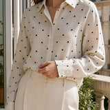 Chemise coton imprimé cœur Ombeline