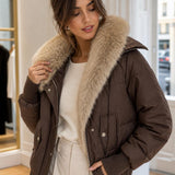 Doudoune courte fausse fourrure Clothilde