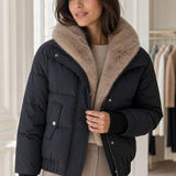 Doudoune courte fausse fourrure Clothilde