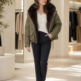 Doudoune imperméable fausse fourrure Bertille