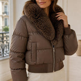 Doudoune courte col fourrure Madeleine