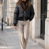 Doudoune courte col fourrure Madeleine