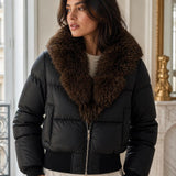 Doudoune courte col fourrure Madeleine