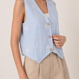 Gilet sans manches brodé Florine