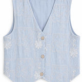 Gilet sans manches brodé Florine