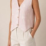 Gilet sans manches brodé Florine