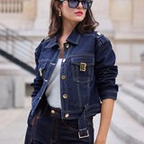 Veste en denim ceinturée Alba