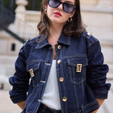 Veste en denim ceinturée Alba