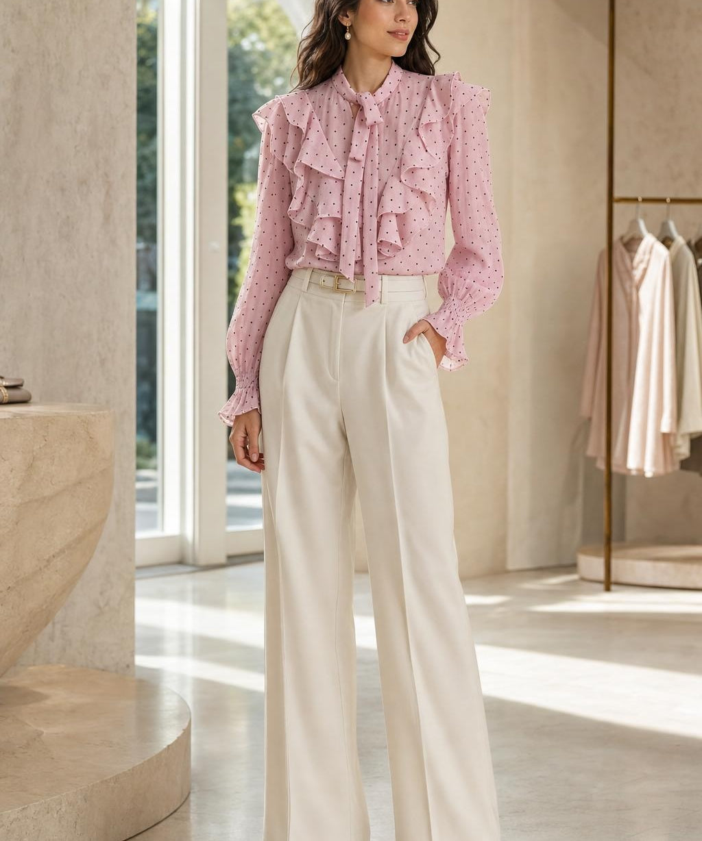 Chemise cœurs volantée Perrine