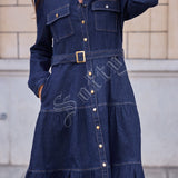 Robe chemise en denim Léane