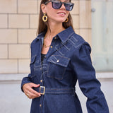 Robe chemise en denim Léane