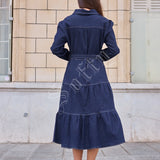 Robe chemise en denim Léane