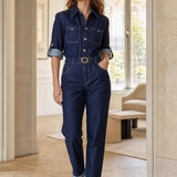 Combinaison denim ceinturée Romane