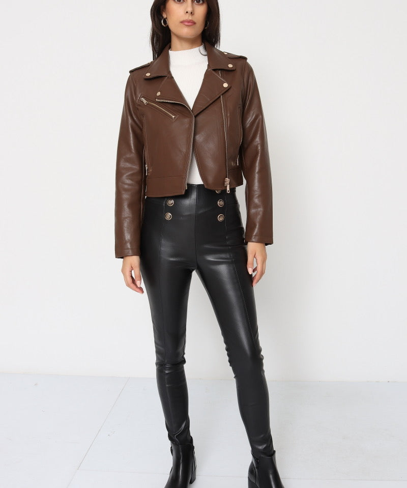 Blouson perfecto simili cuir soft S2737