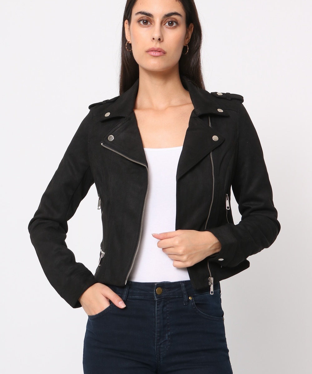 Blouson perfecto en suédine S2767