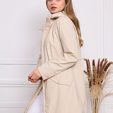 Veste imperméable effet gomme à cordon S3802