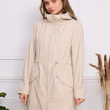 Veste imperméable effet gomme à cordon S3802