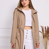 Veste imperméable effet gomme à cordon S3802